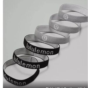 Lululemon Flat Hair Elastics *6 Pack *NWT Black/Silver